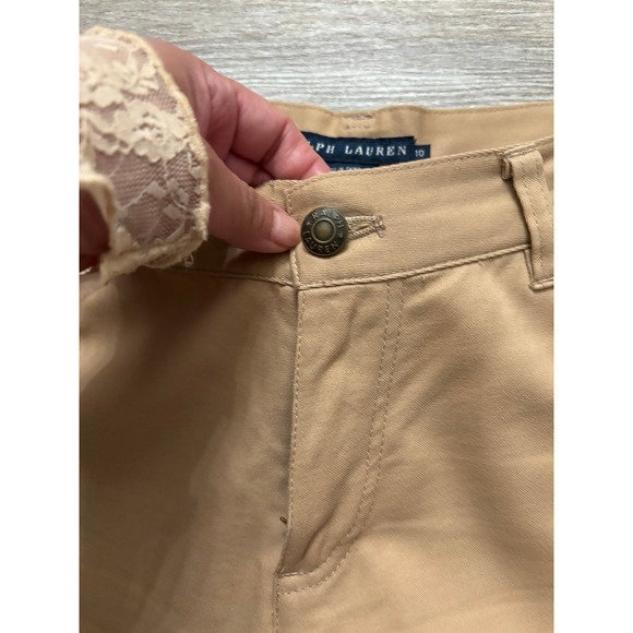 Ralph Lauren Khaki cropped wide‎ leg pants size 10 - Picture 4 of 9